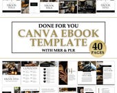 Designer Editable Canva Ebook Template for Digital Product Creators | 40 Pages | Black and Gold Stock Images | Master Resell Rights (MRR)