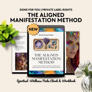 E-bok och arbetsbok för chakramanifestation PLR: Canva-mall för självutveckling (digital nedladdning)