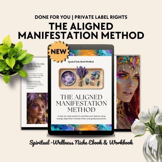 Chakra Manifestation Ebook & Workbook PLR: Self-Growth Canva Template (Digital Download)