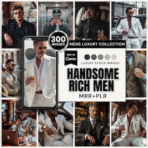 300 Herren Luxuskollektion | Gut aussehend Reiche Männer | Lebensstil Stock Bilder | Canva (MRR PLR)