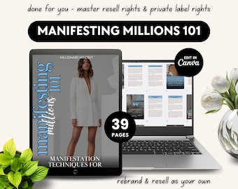 Manifesting Millions eBook: Wealth Mindset, Money Affirmations (MRR & PLR)