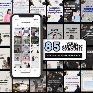 85 Aesthetic Cozy Carousels 10 Sets for Instagram and Threads Digital Marketing | Edit in Canva Pro | Vol. 2 | Bonus Reels, 500+ Stickers