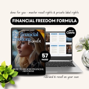 Financial Freedom Formula: 57-Page Editable Done for You eBook | Millionaire Mastery Collection | Canva Template | MRR & PLR Resell Rights