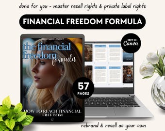 Financial Freedom eBook: 57-Page Canva Template (MRR & PLR)