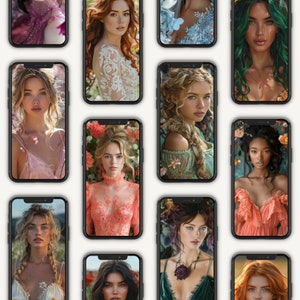 Puede incluir: Un collage de im&aacute;genes con mujeres con diferentes peinados y ropa. Las mujeres visten una variedad de estilos, incluyendo vestidos florales, blusas de encaje y un vestido verde con un adorno floral. Las im&aacute;genes est&aacute;n dispuestas en una cuadr&iacute;cula.