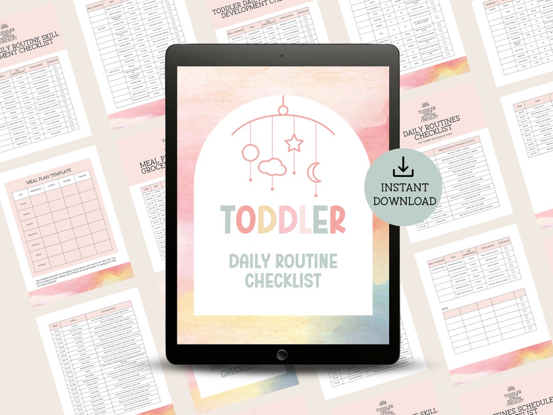 Back to School Toddler Daily Routine Checklist, Printable Instant ...