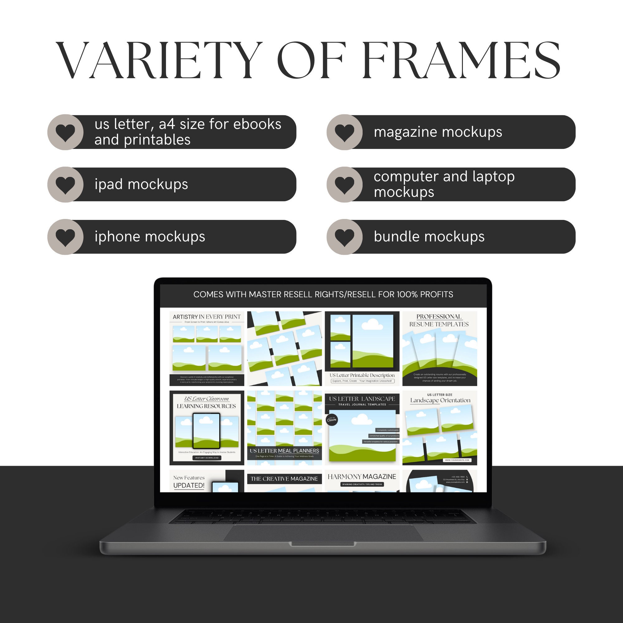Done for You Mockup Template Bundle for Digital Products With MRR and ...