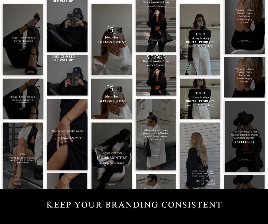 Boss Babe MRR Bold Social Media Templates | 50 Posts With 50 Matching ...