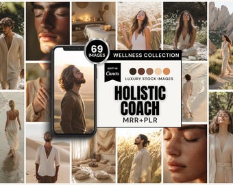 69 Beige Wellness Stock Images: Holistic Coach Photos, Canva-Ready (MRR & PLR)