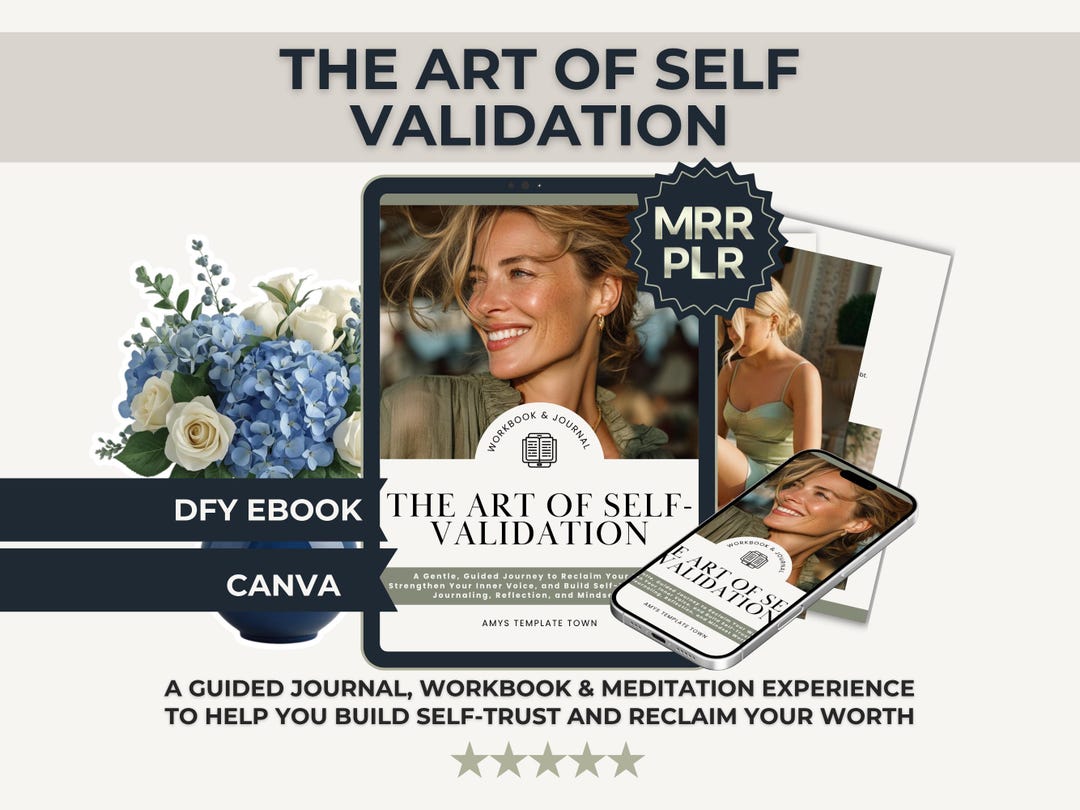 Self Validation Cards.pdf Self-validation Workbook Canva Template | Editable Journal PLR MRR ...