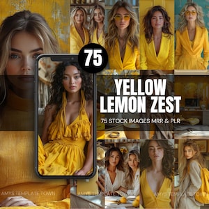 Colección de cáscara de limón amarillo por 75 MRR, reventa PLR / 2 tamaños con bonificación / Blogueros, especialistas en marketing digital, libros electrónicos, tablero de estado de ánimo, Instagram / Editar Canva
