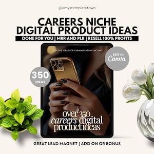 350 kuratierte Ideen für DIY Digital Produkte in der Karriere-Nische | Blei Magnet Ebook | Nischenprodukt Inspiration Liste mit MRR & PLR Rechten