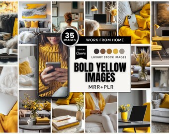 35 Bold Yellow Stock Images | Canva (MRR+PLR) | Instant Download