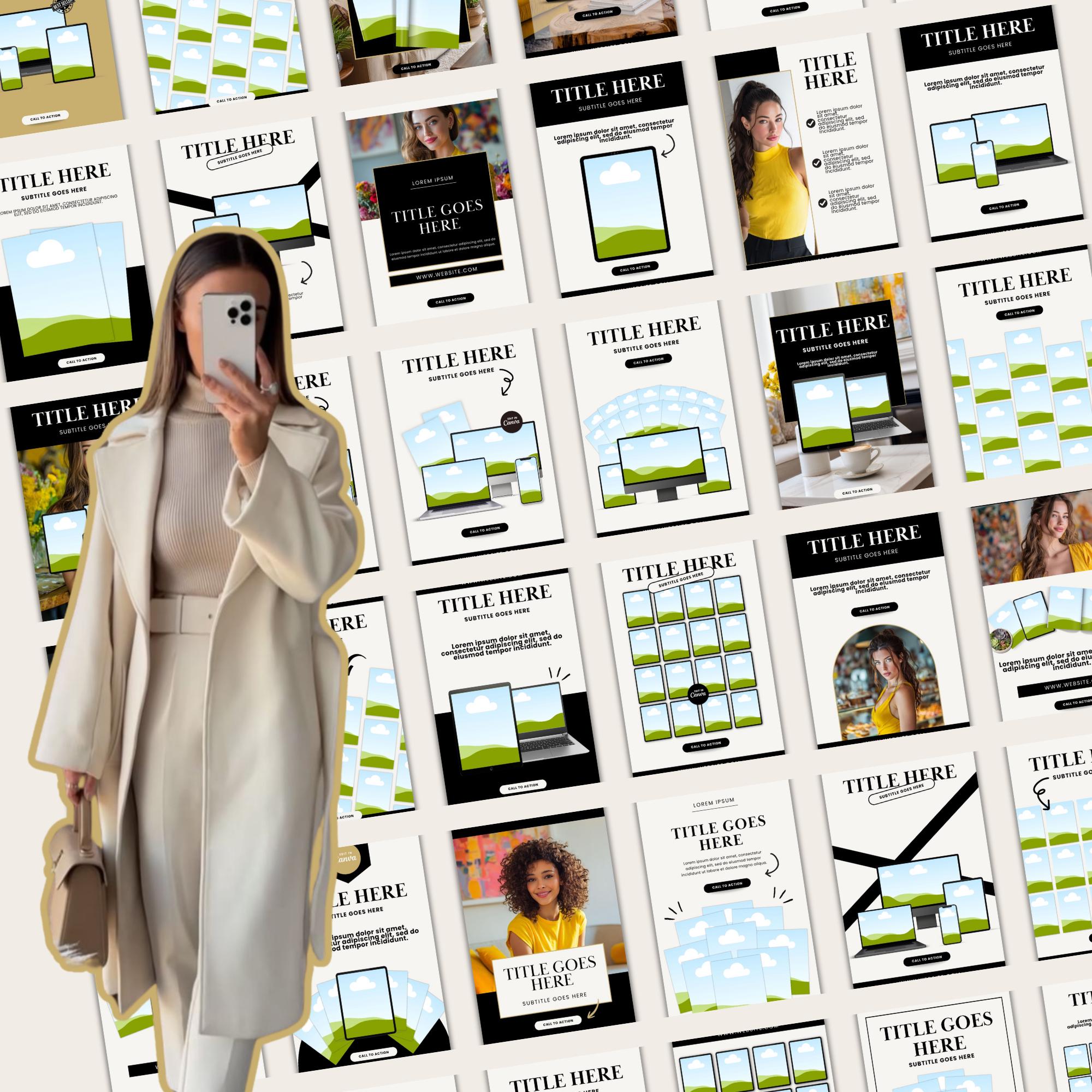 Editable Pinterest Pin Templates for Ebooks | Yellow and Beige Theme ...