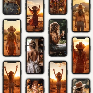 May include: A collage of images featuring women wearing various styles of clothing and hats. The images are set against a backdrop of nature and urban landscapes.