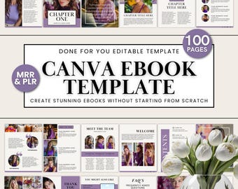 Canva eBook Template | 100-Page Beige and Purple Design (PLR and MRR Rights)