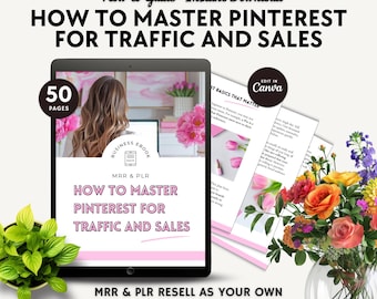 Pinterest Marketing E-boek: Canva-sjabloon, MRR + PLR (gids van 50 pagina's)