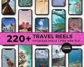 Instagram Travel Reels & Beach Stock Image Bundle | MRR and PLR | Aesthetic Beach Stock Images for Blogging, Posts, Stories, YouTube Shorts