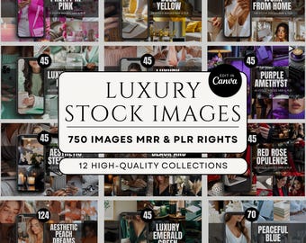 Luxury Stock Image Bundle: 750 AI-Generated Images, Canva Templates (PLR & MRR) (Digital Download
