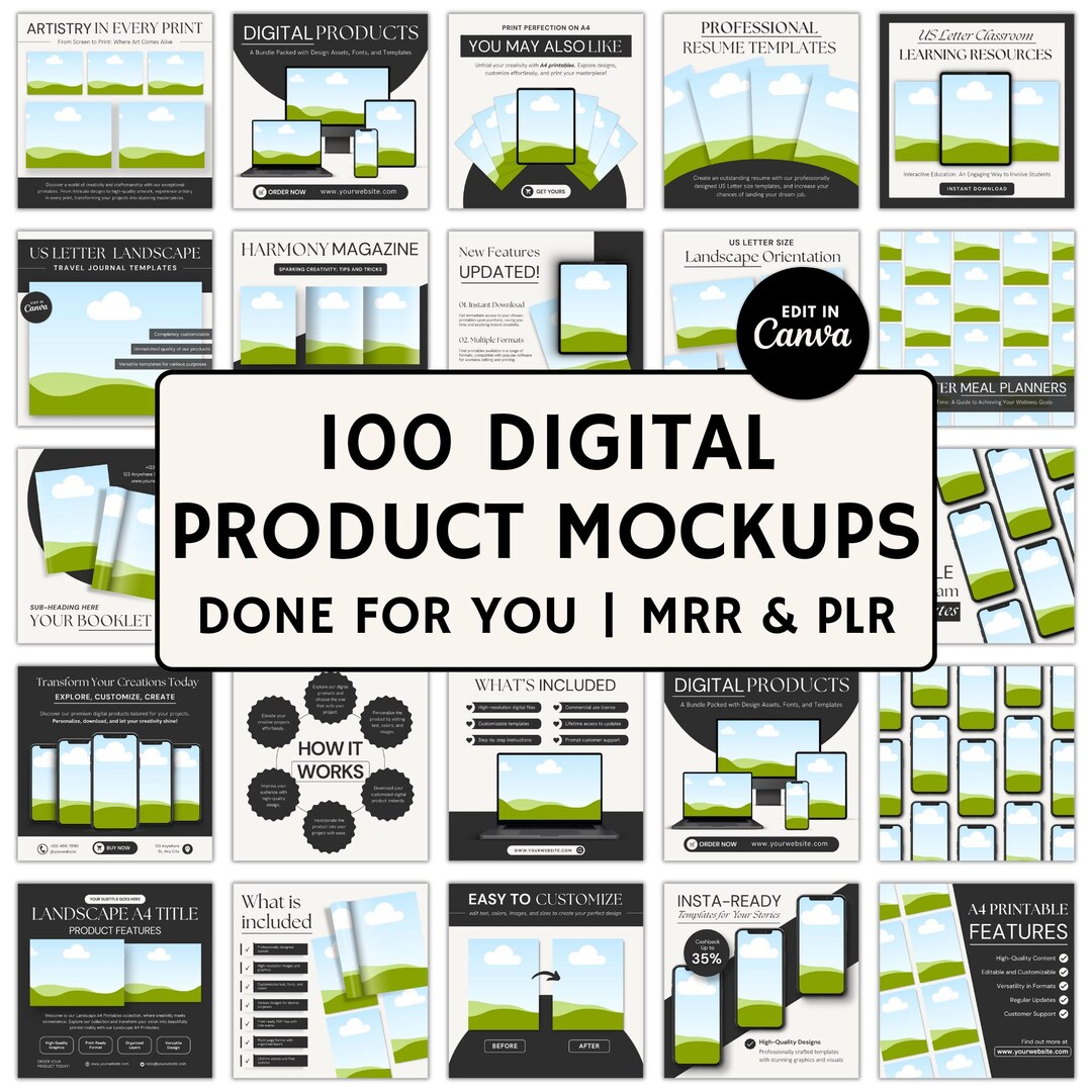 Done for You Mockup Template Bundle for Digital Products With MRR and ...