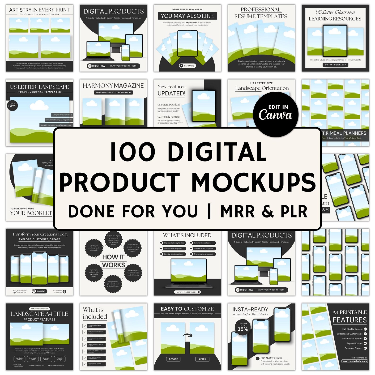 Done for You Mockup Template Bundle for Digital Products With MRR and ...