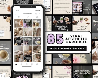 Trendy Aesthetic Cozy Carousels for Instagram & Threads | Done for You | 10 Sets with 4 Bonuses | Editable Canva Templates MRR + PLR | Reels