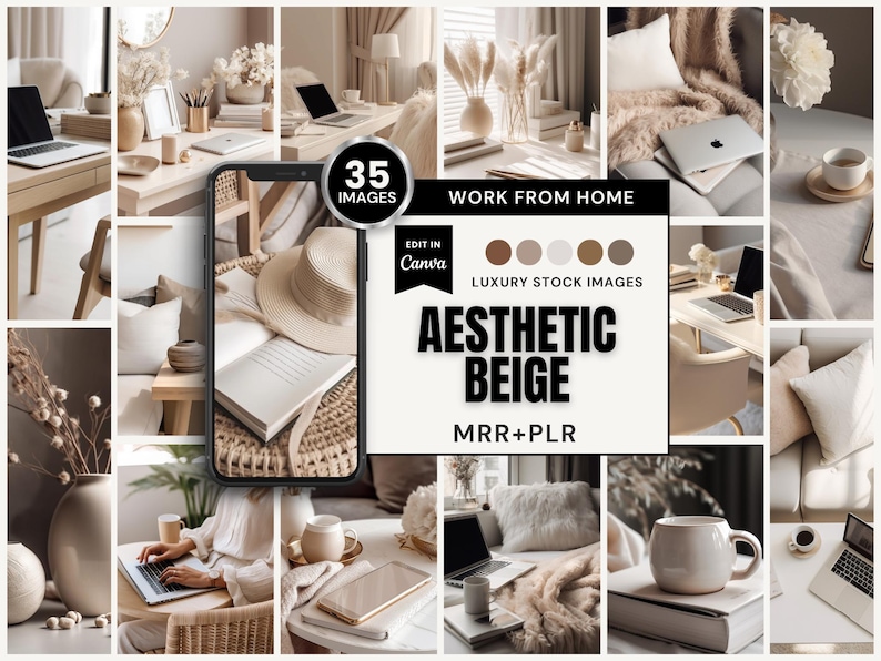 🌿 Boho Chic Vibes: Embrace the natural charm of wicker and boho-inspired decor to create a peaceful space that sparks creativity and relaxation. Soft, textured furniture and cozy blankets wrap you in comfort as you dive into a journey of productivity and calm. Perfect for crafting an eBook or any project needing plenty of visuals, this collection offers 35 AI-generated images in Canva with MRR and PLR included, all tied together in a beautifully cohesive aesthetic.