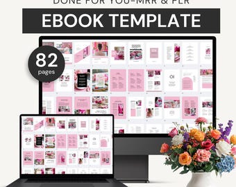 82-Page Canva Ebook Template | Pink Workbook with Images and Placeholder Text | PLR + MRR | Editable for Coaches & Creators US Letter and A4