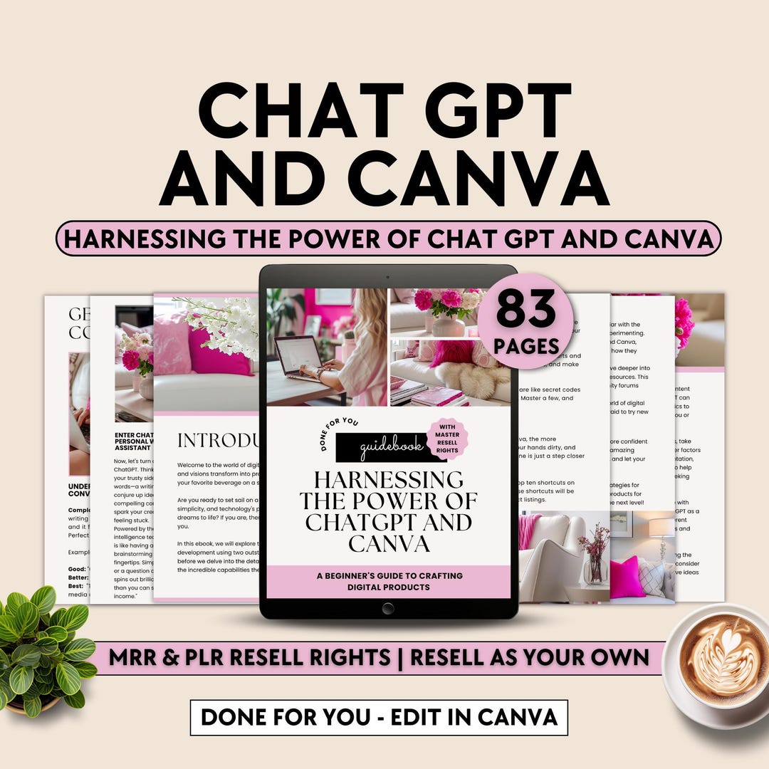 Canva and Chat GPT Done for You Ebook With Master Resell Rights and PLR ...