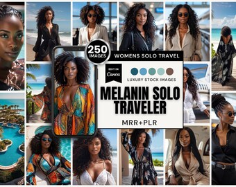 250 Luxury Beach Vacation Stock Images, Melanin Women, MRR PLR (Digital Download) | Canva 3 Sizes