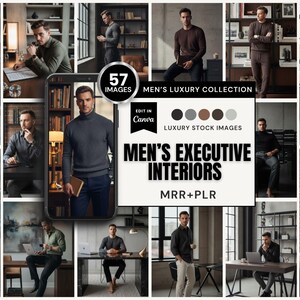 57 Men’s Work-from-Home Executive Office Spaces | Luxury Men’s Images | Lifestyle Collection | PLR MRR