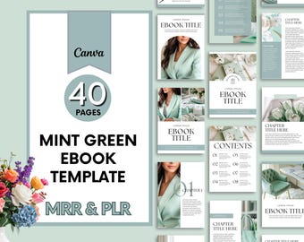 Canva eBook Template: 40-Page Mint Green Layout (PLR & MRR)