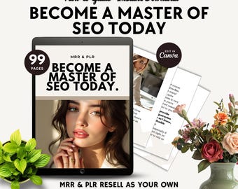SEO eBook Canva Template: Etsy & Pinterest Marketing Guide (PLR, MRR, 99-Page Digital Download)