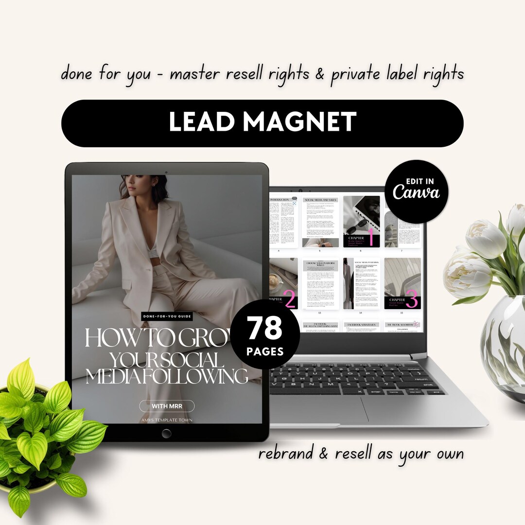 MRR & PLR Lead Magnet Digital Marketing Guide How to Grow Your Social ...