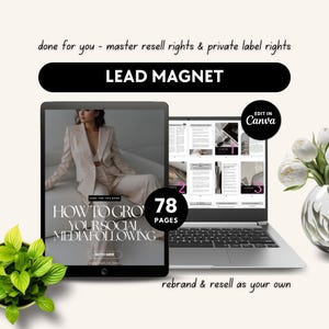 MRR & PLR Lead Magnet Guia de marketing digital Como aumentar o número de seguidores nas mídias sociais | 2 Guia Canva de produtos bônus e modelos de entrega