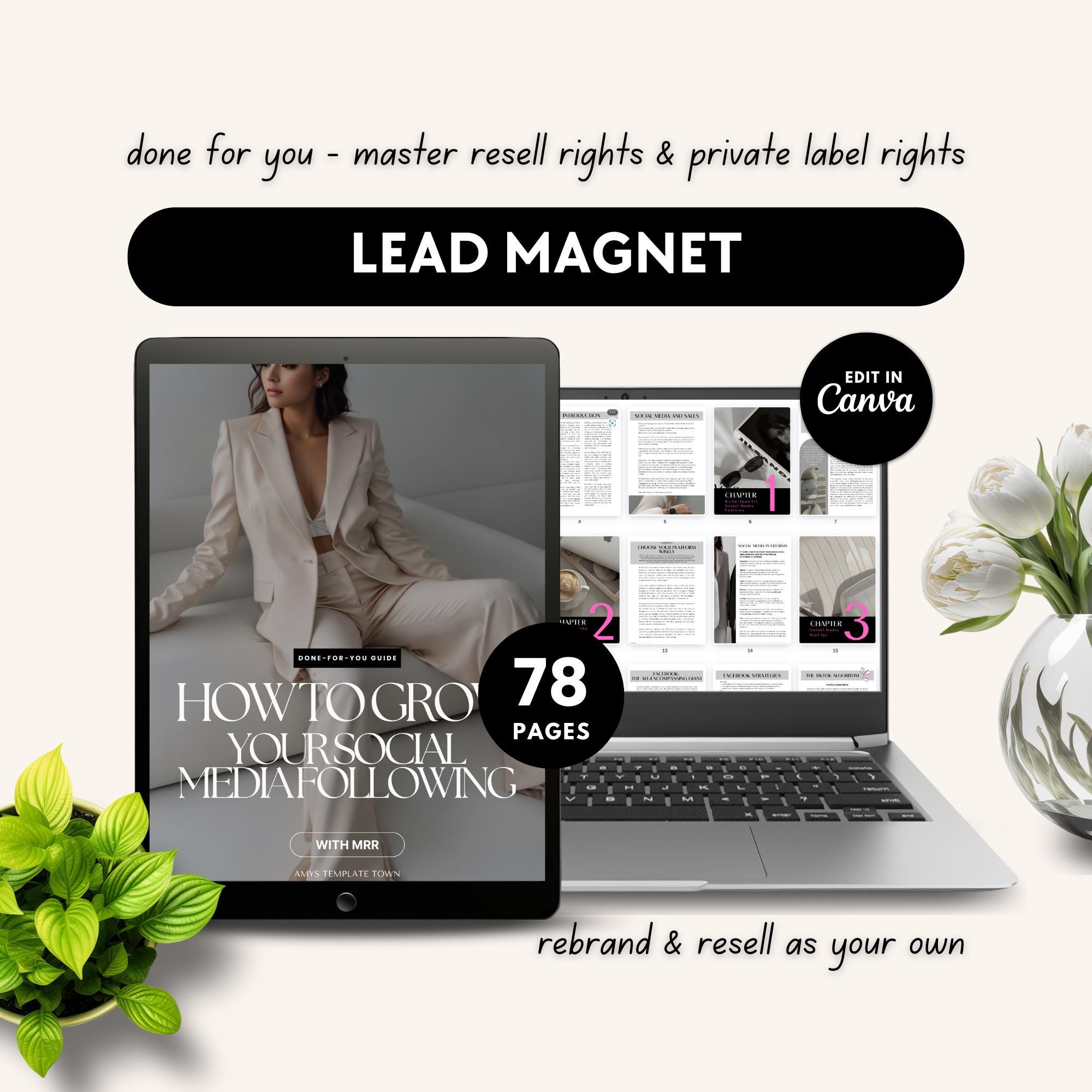 MRR & PLR Lead Magnet Digital Marketing Guide How to Grow Your Social ...
