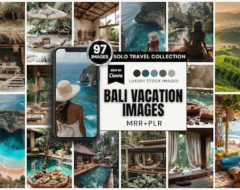 97 Bali Solo Travel Stock Image Collection | Opens in Canva (MRR+PLR) | Instant Download