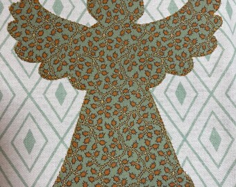 Christmas Tea Towel with Angel Appliqué