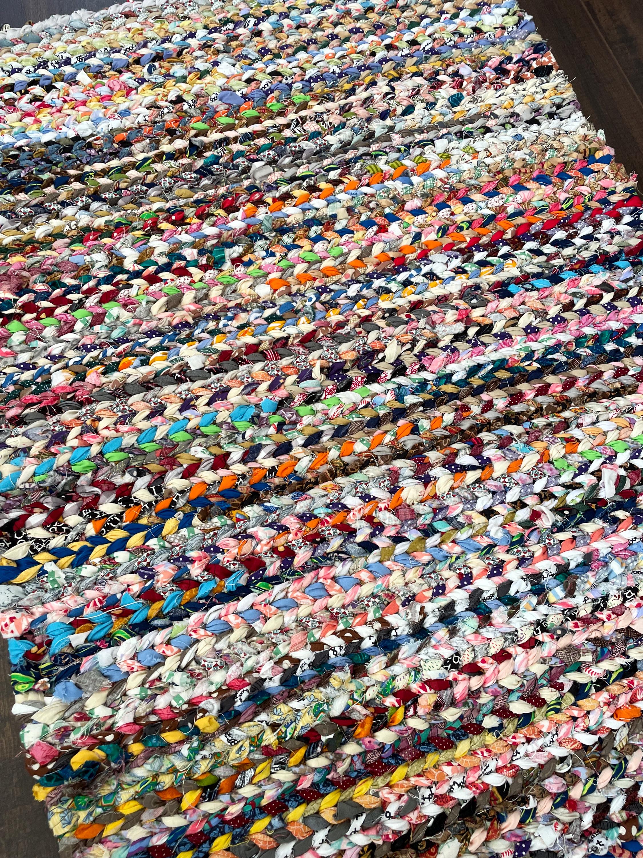 Twining Rag Rug Hand-twined Braided Rag Rug - Etsy