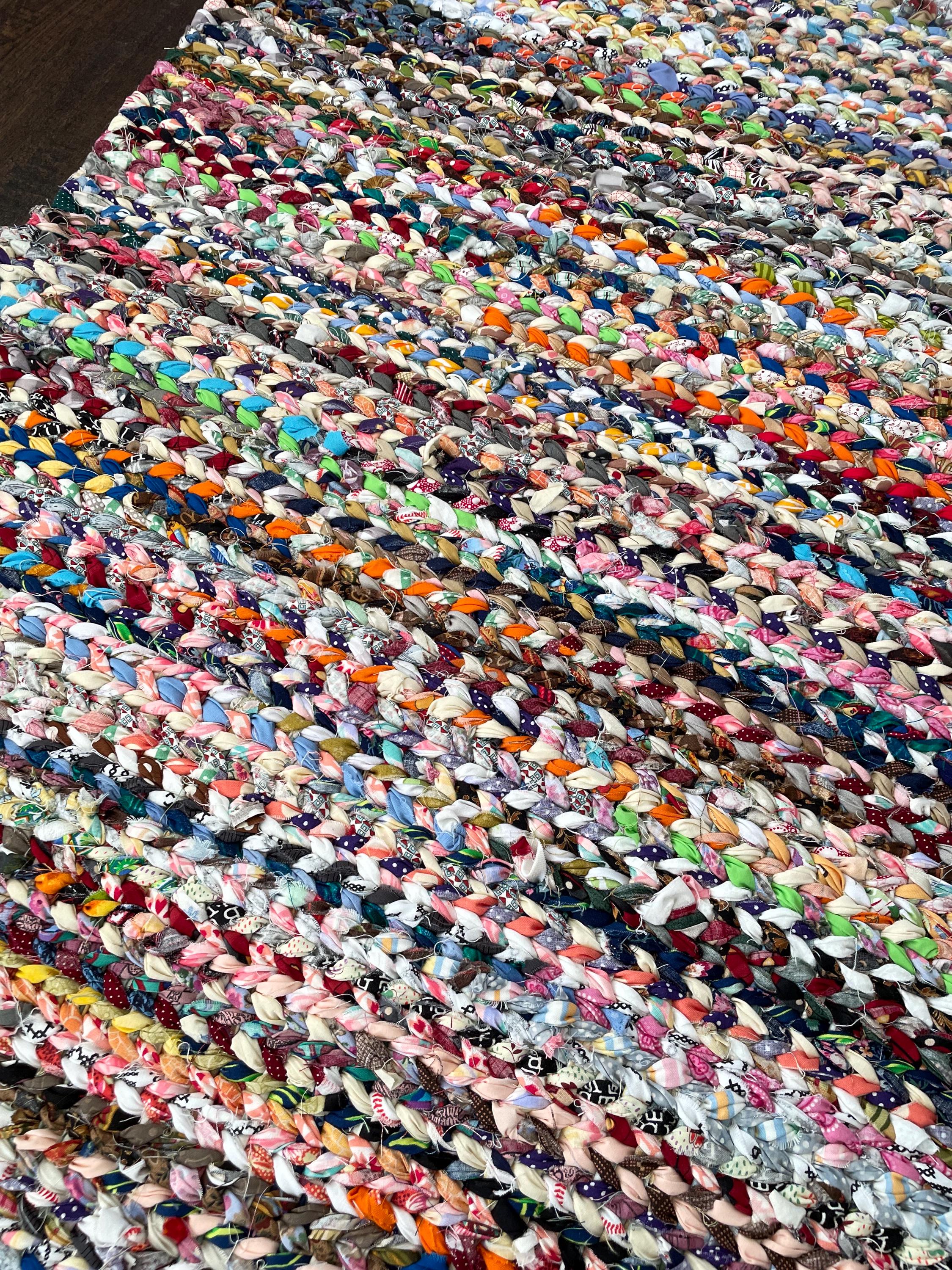 Grey Braided Rag Rug Hand-twined Braided Rag Rug - Etsy