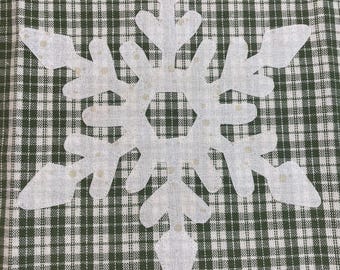 Christmas/Winter Tea Towel with Snowflake Appliqué
