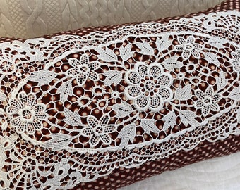 Quilted Pillow Vintage Lace Doily