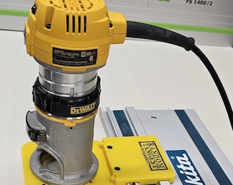 3D Printed Router Track Saw Adapter, DeWalt DWP611/DCW600, Festool Makita Guide Rail Compatible