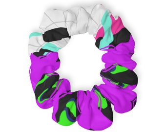 Purple and Green Tie Dye Inspired Scrunchie