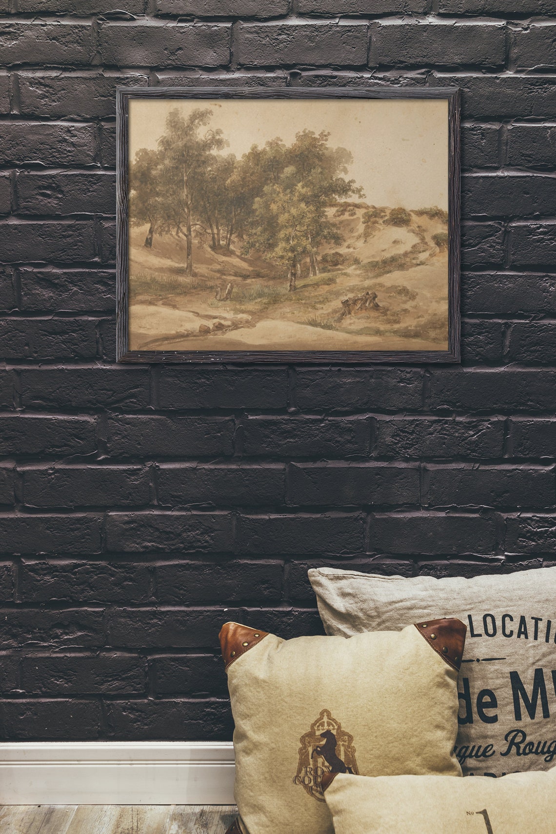 Vintage Rustic Landscape Wall Art Print Minimalist Modern Nature Wall