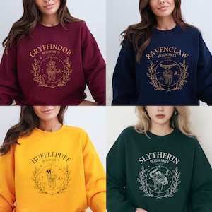 Wizard House Sweatshirt Personalized Wizard Book Lover Sweatshirt HP Sweatshirt Dark Academia Clothing Potterhead Sweater Gift for Reader