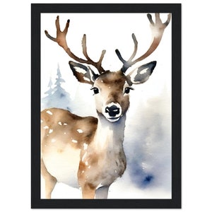Wall Art | Watercolor Painting | Reindeer | Christmas