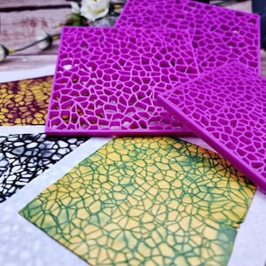 Deep Crackle Polymer Clay Stencil - Reusable Texture Tool image 10