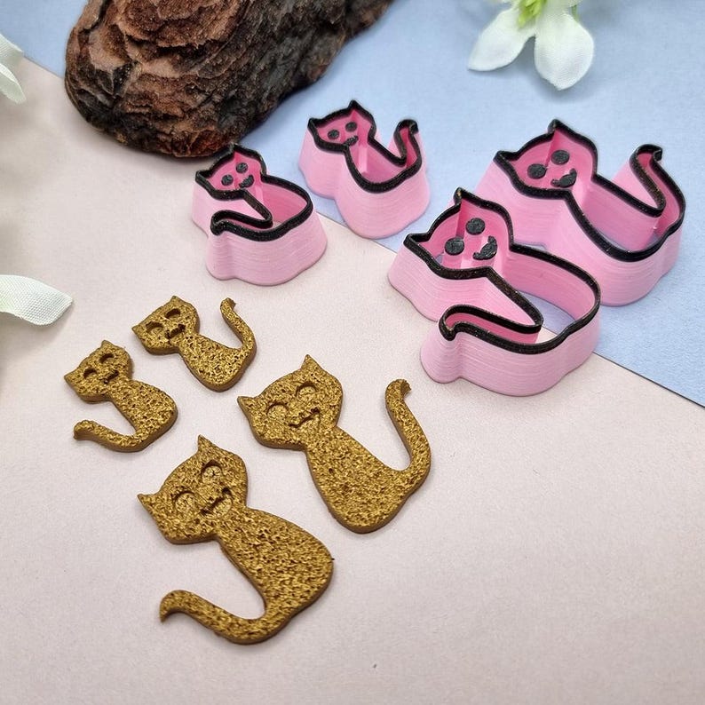 SweetyBijou Cats Polymer Clay 2 Mirrored Cutters