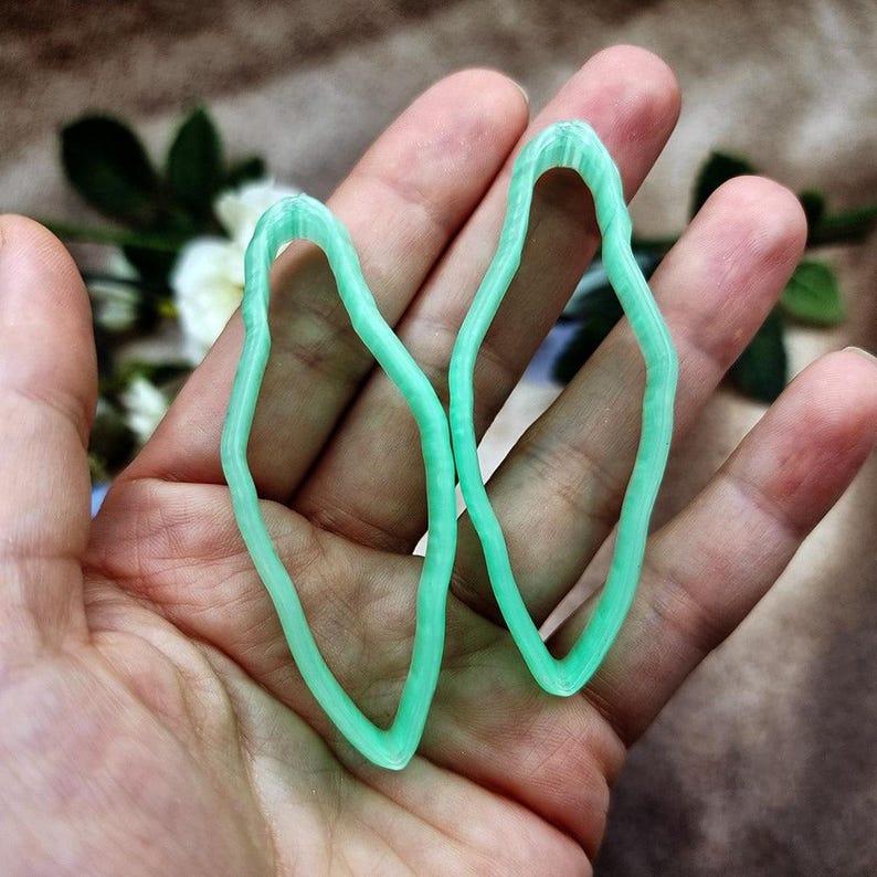 Wavy Marquise Polymer Clay Earring Cutter Pair #31 - 6 cm image 4